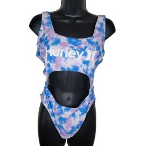 Hurley One Piece Tie Dye Cutout Swimsuit Size Large